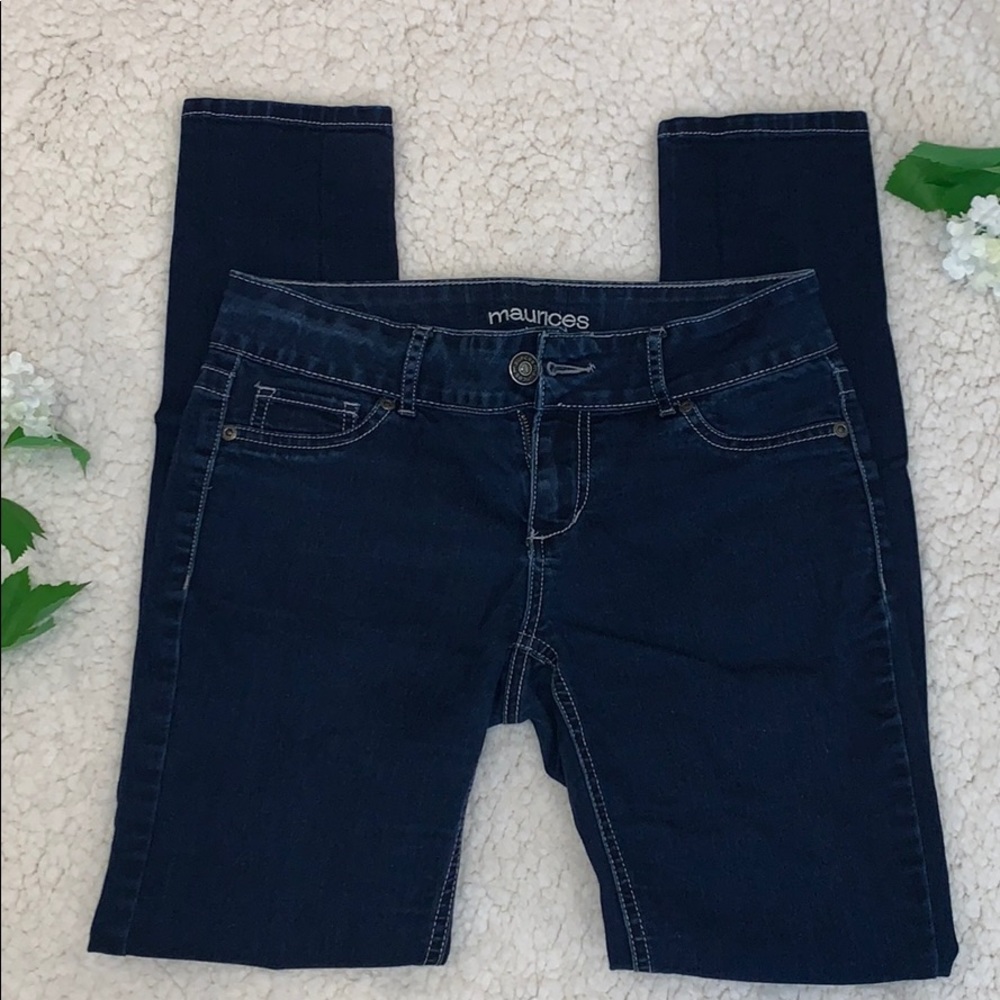 Maurice’s Skinny Jeans Dark Blue Classic Denim Ankle Length Women’s Small Short